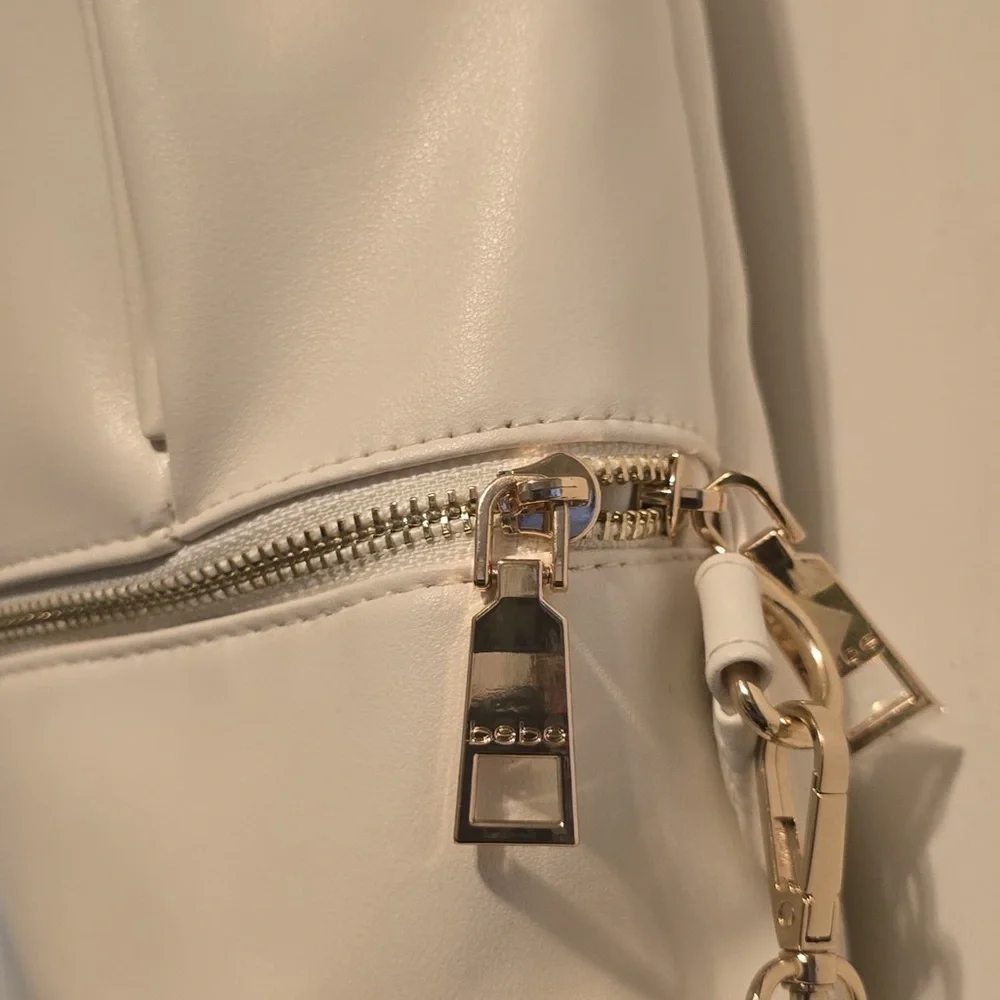 Bebe Cream Backpack with Gold Accents